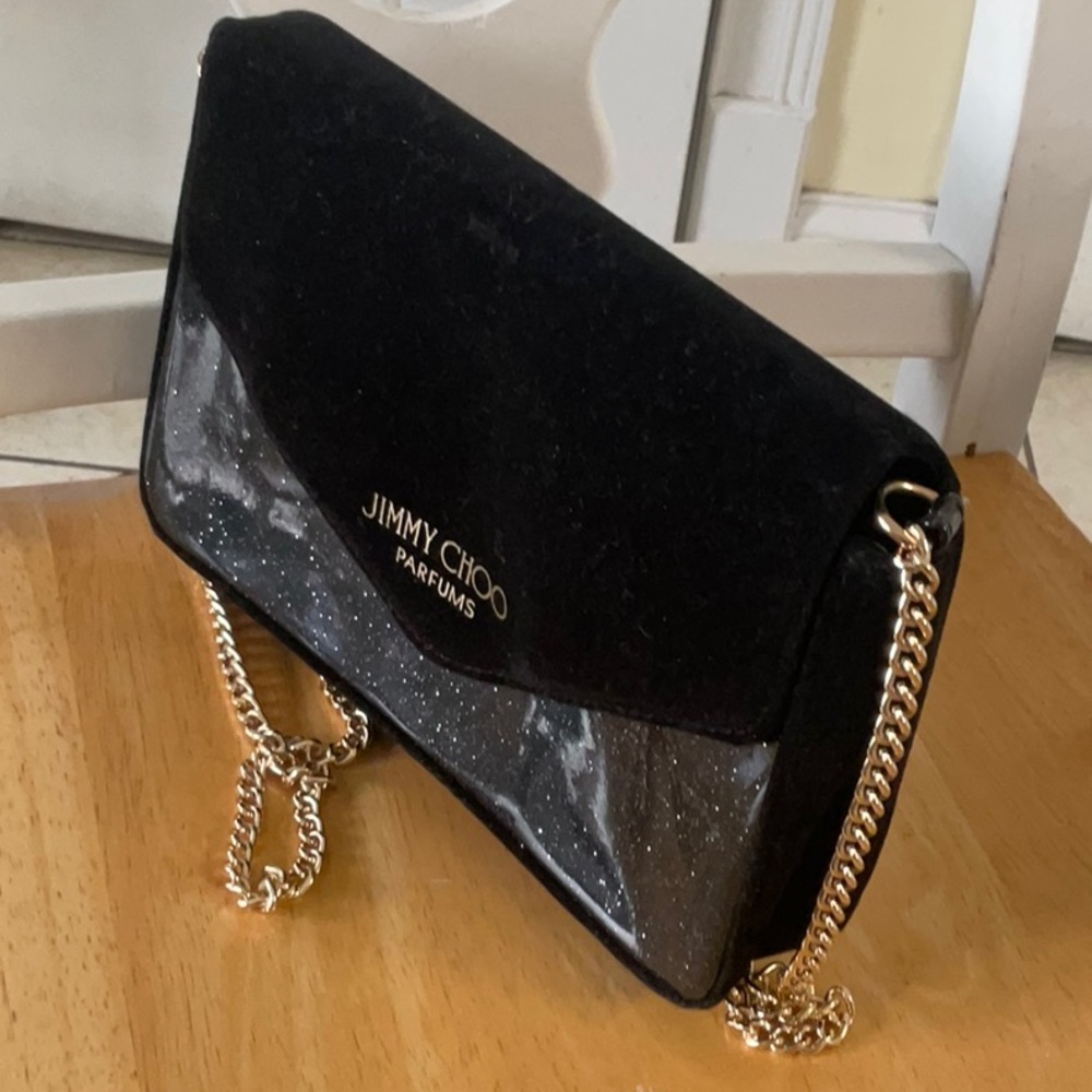 Jimmy Choo Black Crossbody Bag with Gold Chain - Picture 5 of 8